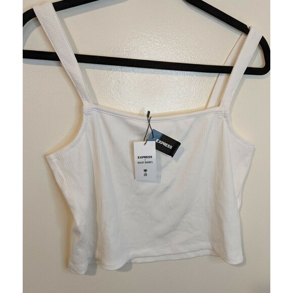 Express X Rocky Barnes Cropped Tank Top Square Neck Ribbed Large - Picture 2 of 8